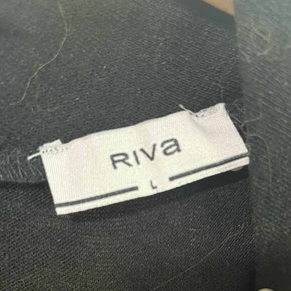 Riva Black Sleeveless Midi Dress with Silver Grommet Detail – Size L - Picture 6 of 11